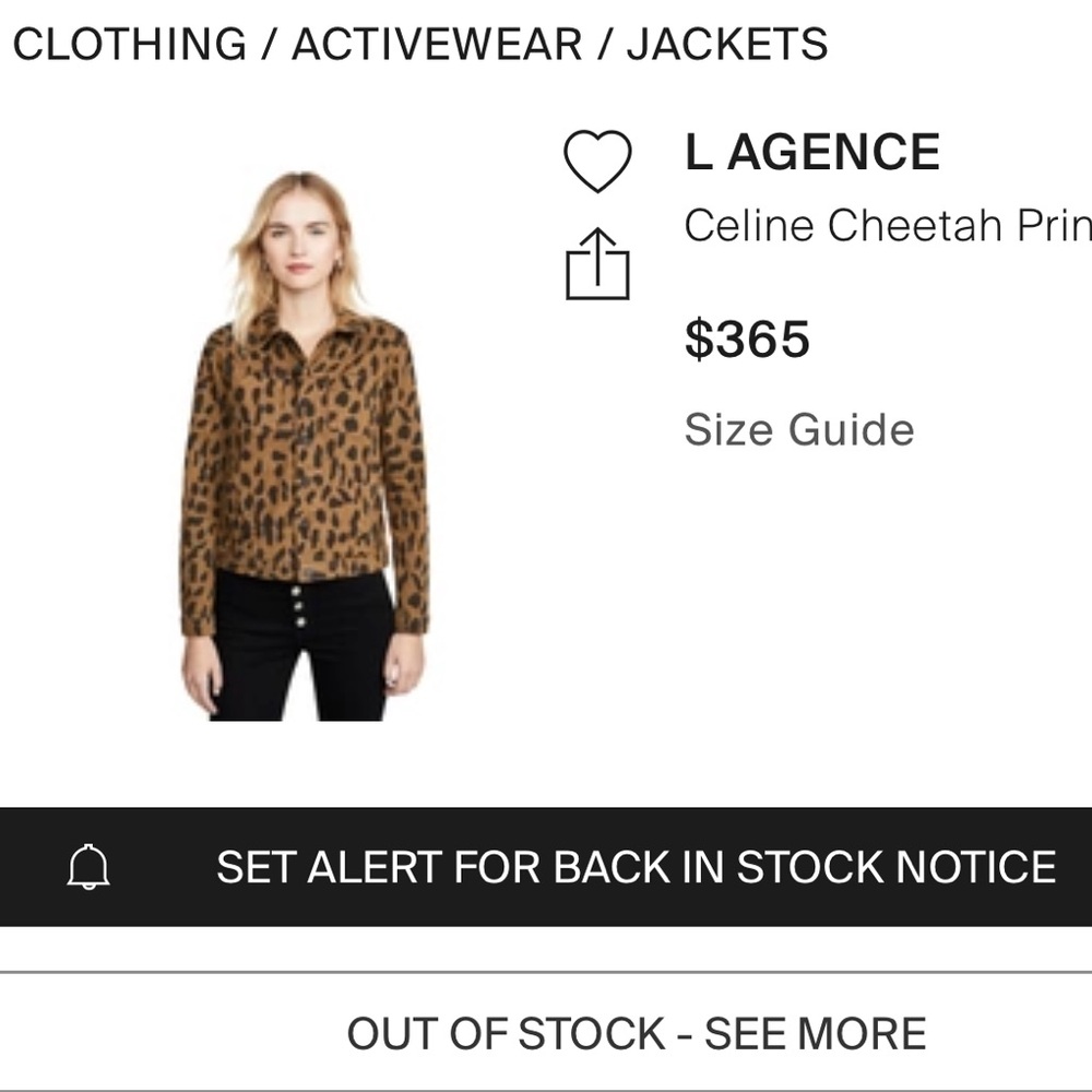 L’AGENCE CELINE CHEETAH PRINT DENIM JACKET - Picture 13 of 13